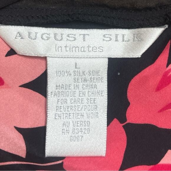 VTG Y2K August Silk Intimates Silk Babydoll Floral Slip Dress Fairygoth Size L - Picture 7 of 10